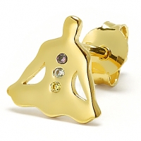 Gold Yoga Person / CZ Earrings